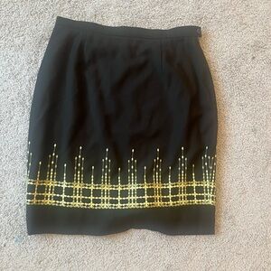 Embroidered black Rena Rowan skirt size 16